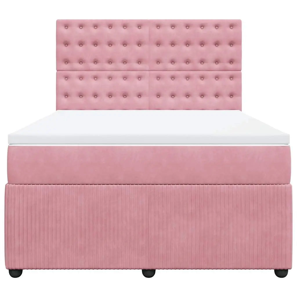 Sommier à lattes de lit avec matelas Rose 140x190 cm Velours - XIOS