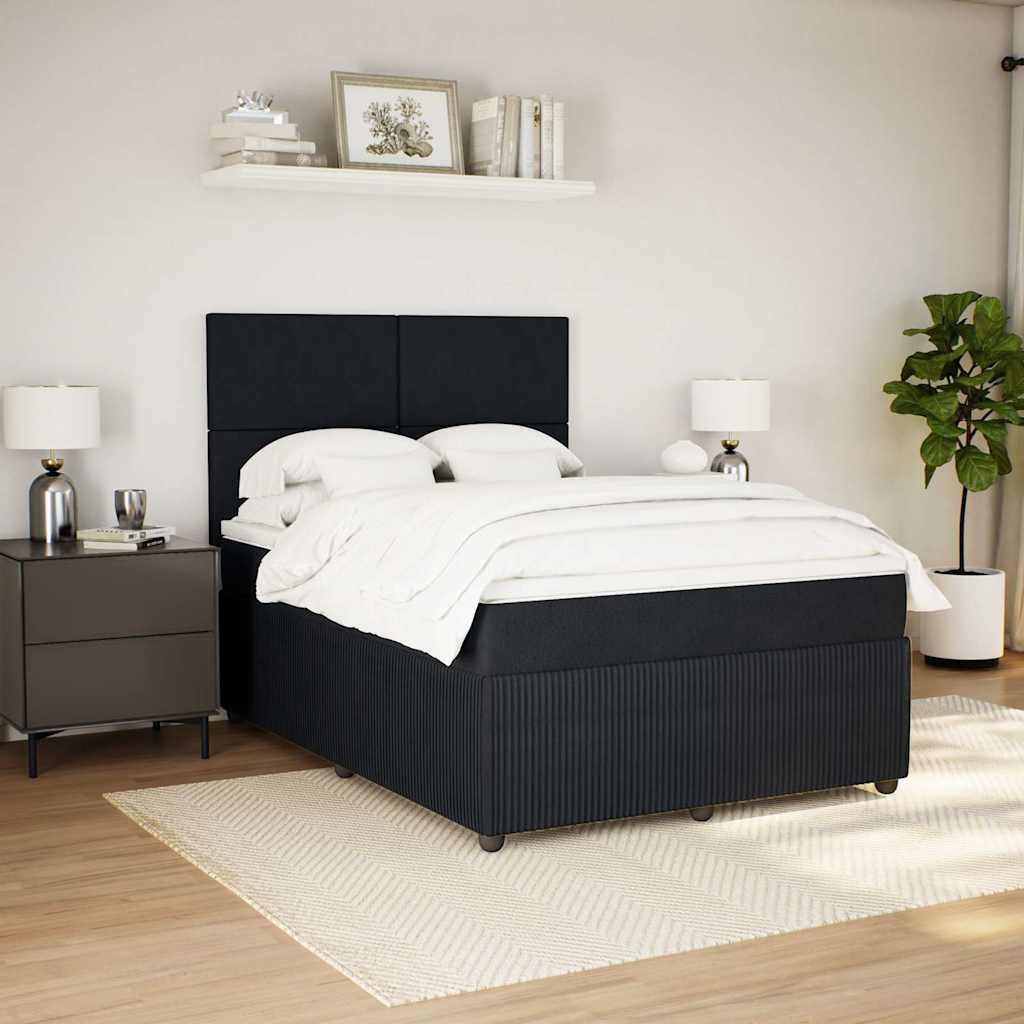 Sommier à lattes de lit avec matelas Noir 140x200 cm Velours - XIOS