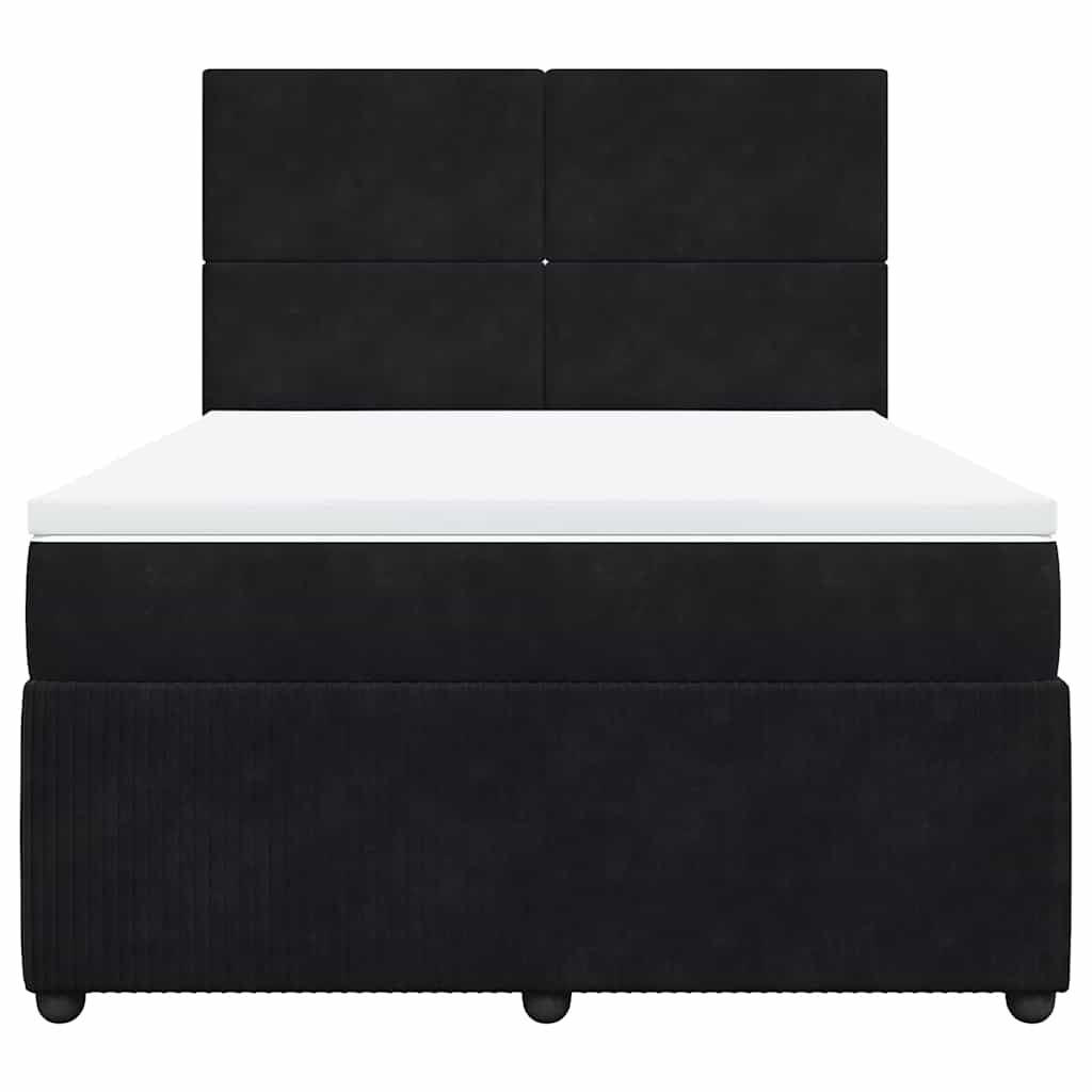 Sommier à lattes de lit avec matelas Noir 140x200 cm Velours - XIOS