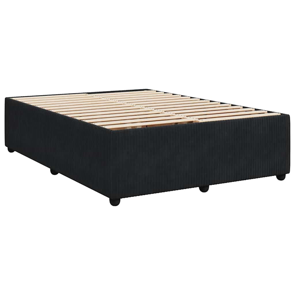 Sommier à lattes de lit avec matelas Noir 140x200 cm Velours - XIOS