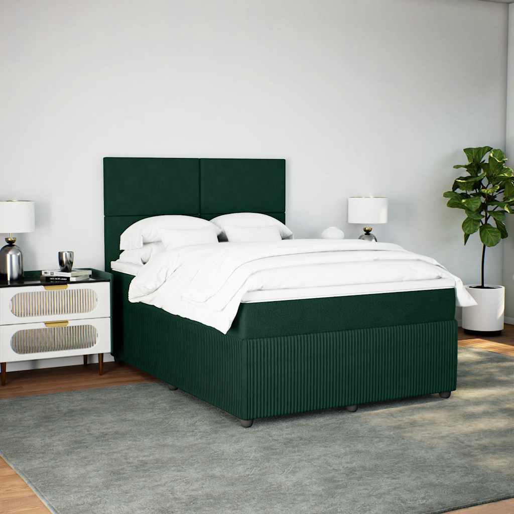 Sommier à lattes de lit et matelas Vert foncé 140x200cm Velours - XIOS