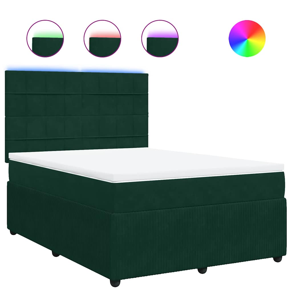 Sommier à lattes de lit et matelas Vert foncé 140x200cm Velours - XIOS