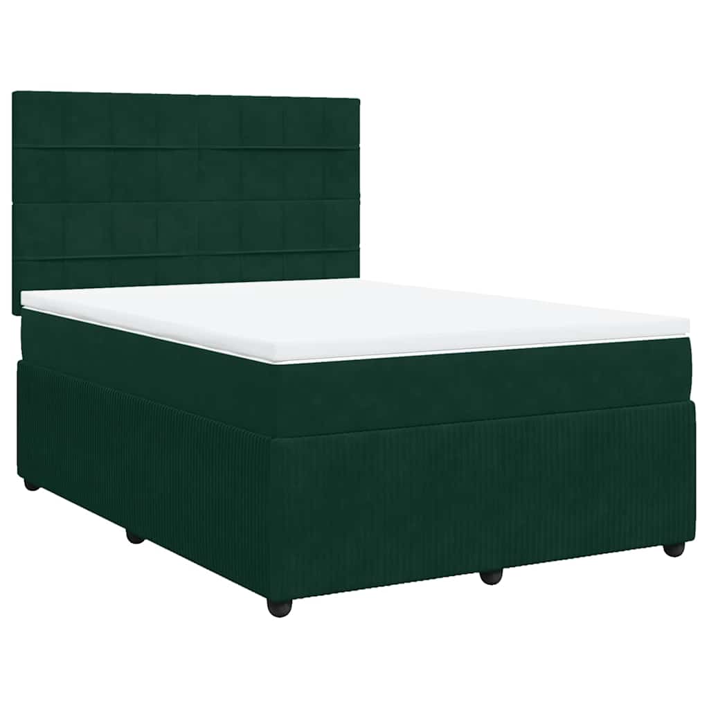 Sommier à lattes de lit et matelas Vert foncé 140x200cm Velours - XIOS