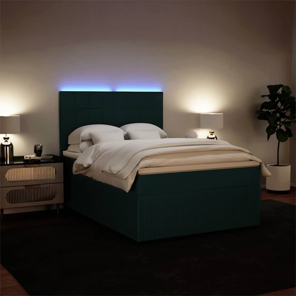 Sommier à lattes de lit et matelas Vert foncé 140x200cm Velours - XIOS