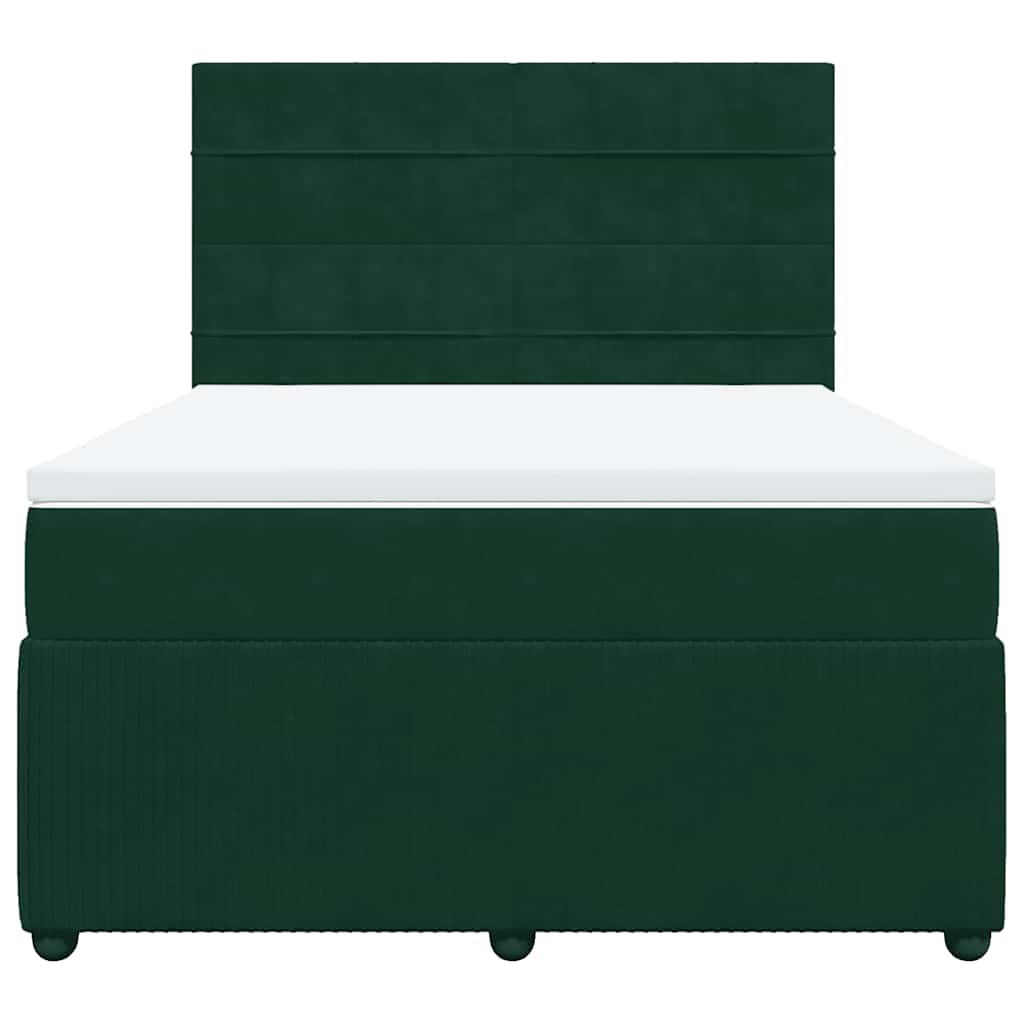 Sommier à lattes de lit et matelas Vert foncé 140x200cm Velours - XIOS