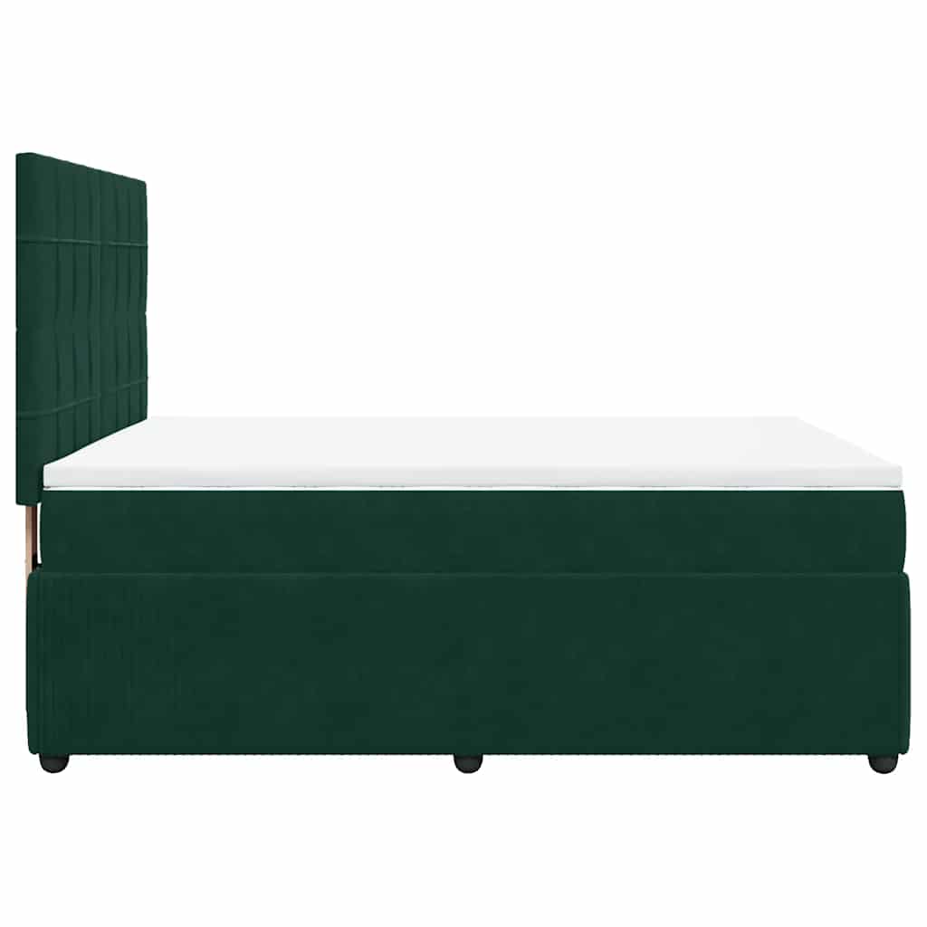 Sommier à lattes de lit et matelas Vert foncé 140x200cm Velours - XIOS