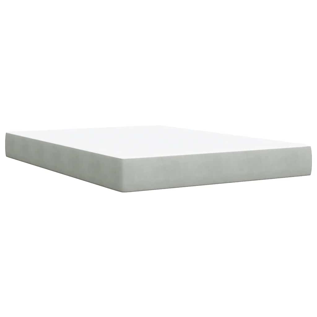 Sommier à lattes de lit et matelas Gris clair 140x200cm Velours - XIOS