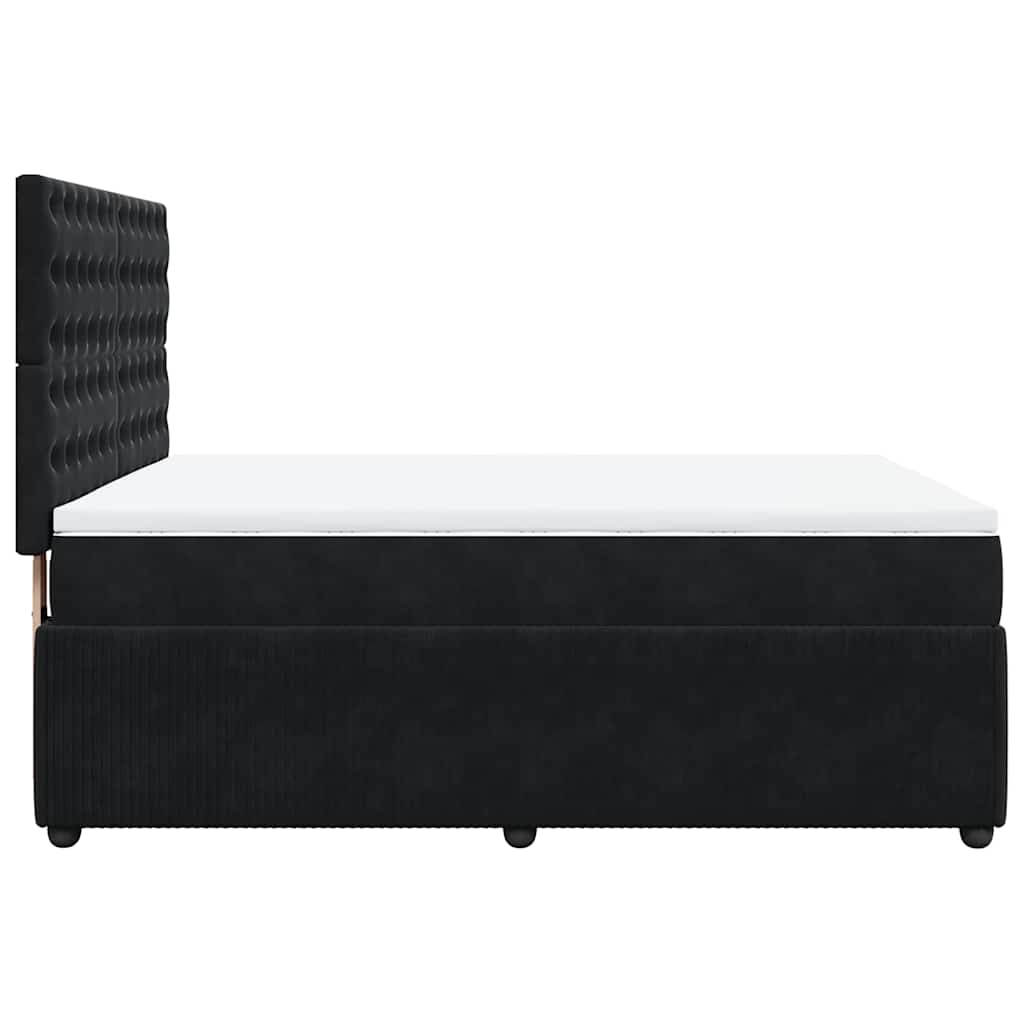Sommier à lattes de lit avec matelas Noir 140x200 cm Velours - XIOS