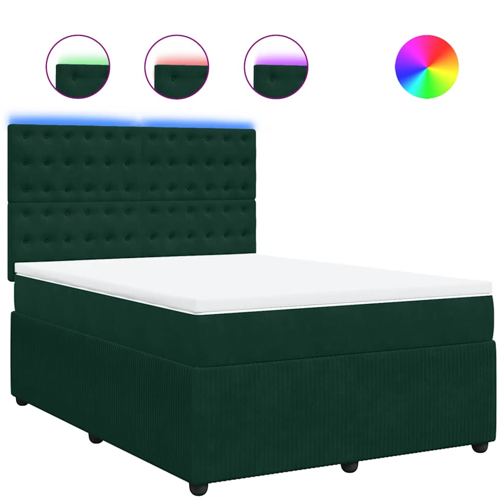 Sommier à lattes de lit et matelas Vert foncé 140x200cm Velours - XIOS