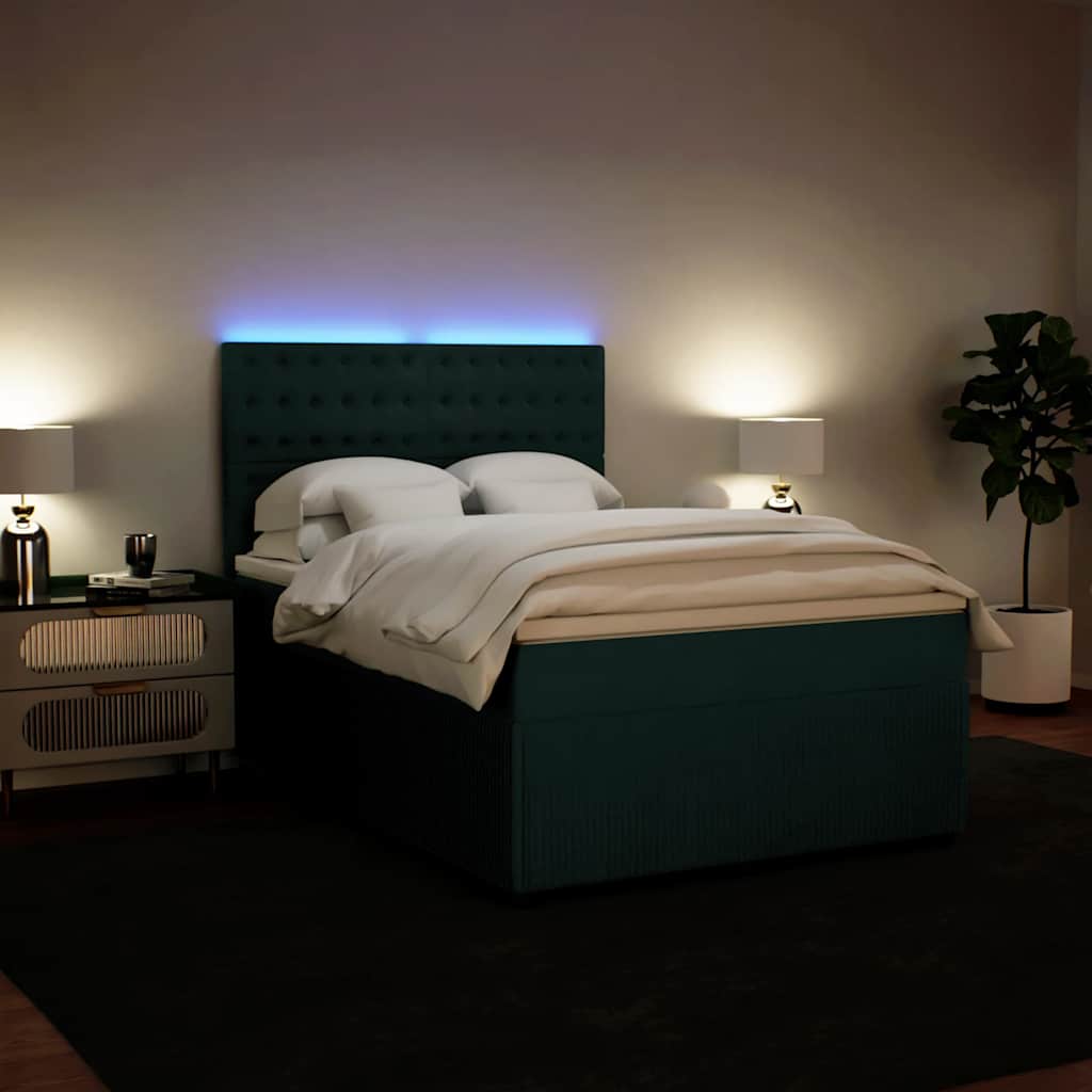 Sommier à lattes de lit et matelas Vert foncé 140x200cm Velours - XIOS