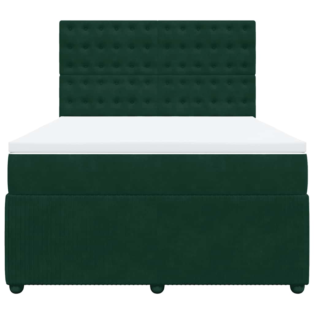 Sommier à lattes de lit et matelas Vert foncé 140x200cm Velours - XIOS