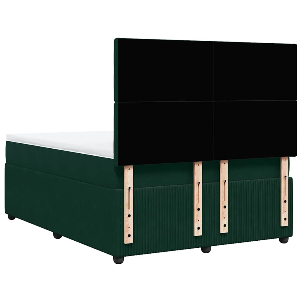 Sommier à lattes de lit et matelas Vert foncé 140x200cm Velours - XIOS