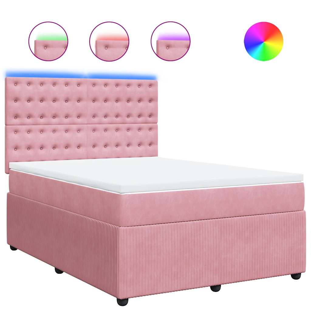 Sommier à lattes de lit avec matelas Rose 140x200 cm Velours - XIOS