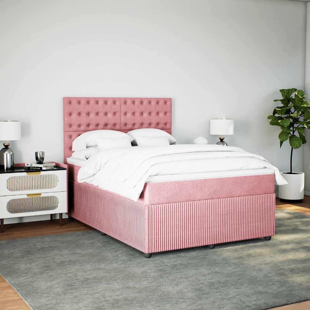Sommier à lattes de lit avec matelas Rose 140x200 cm Velours - XIOS