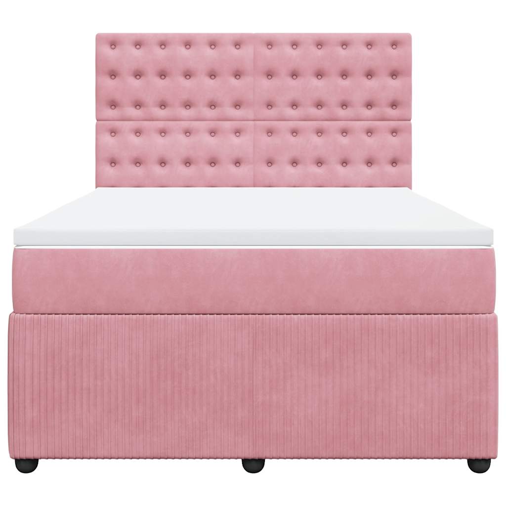 Sommier à lattes de lit avec matelas Rose 140x200 cm Velours - XIOS