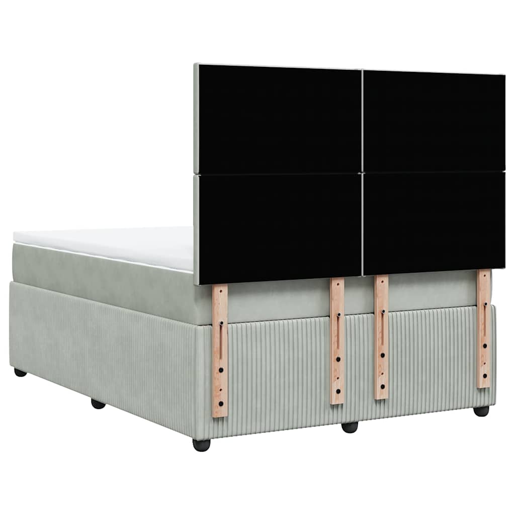 Sommier à lattes de lit et matelas Gris clair 160x200cm Velours - XIOS