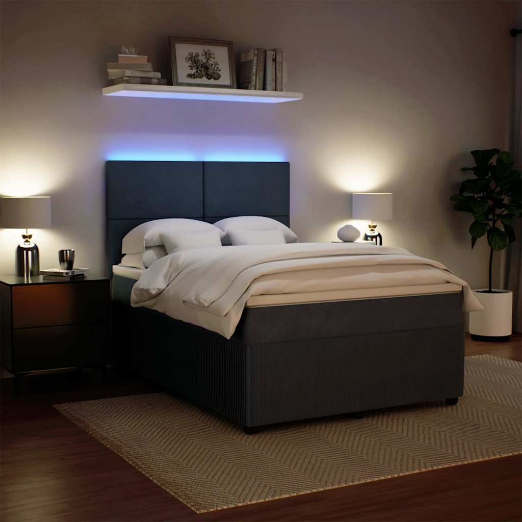 Sommier à lattes de lit et matelas Gris foncé 160x200cm Velours - XIOS