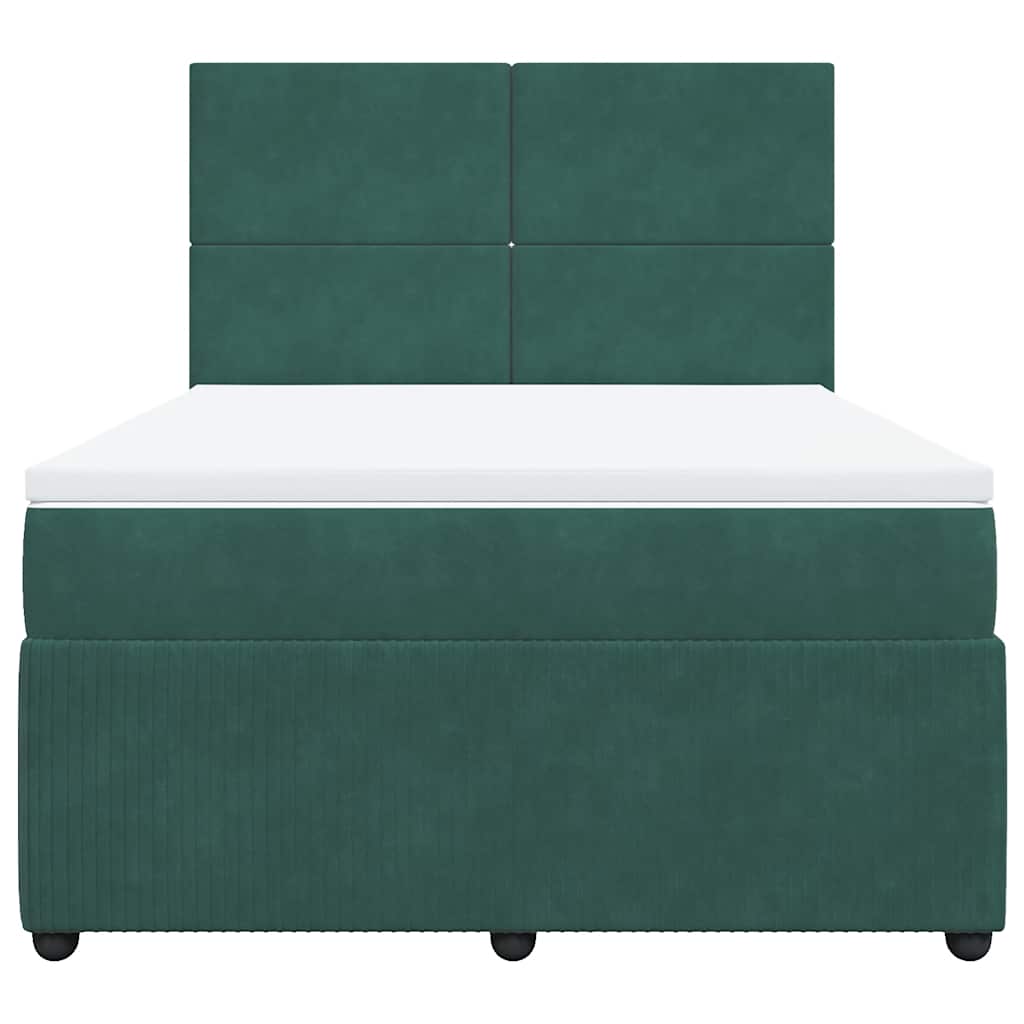 Sommier à lattes de lit et matelas Vert foncé 160x200cm Velours - XIOS