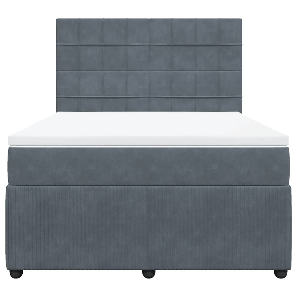 Sommier à lattes de lit et matelas Gris foncé 160x200cm Velours - XIOS