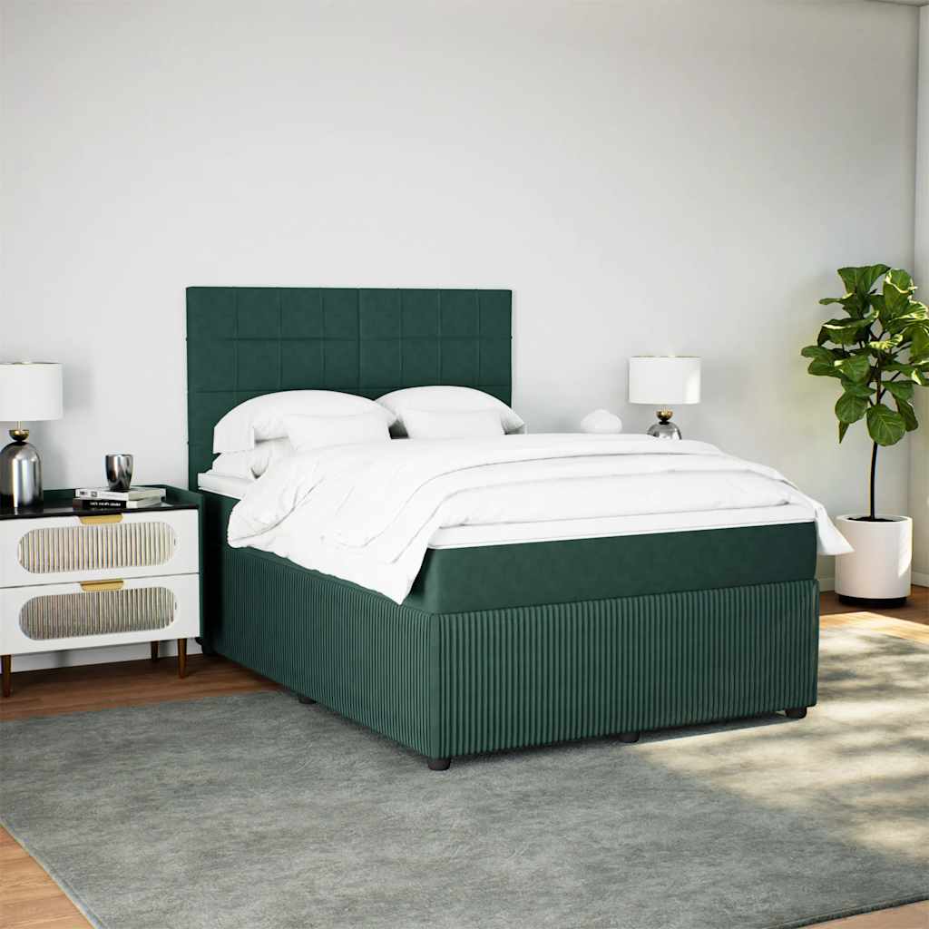 Sommier à lattes de lit et matelas Vert foncé 160x200cm Velours - XIOS