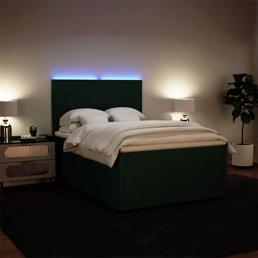 Sommier à lattes de lit et matelas Vert foncé 160x200cm Velours - XIOS