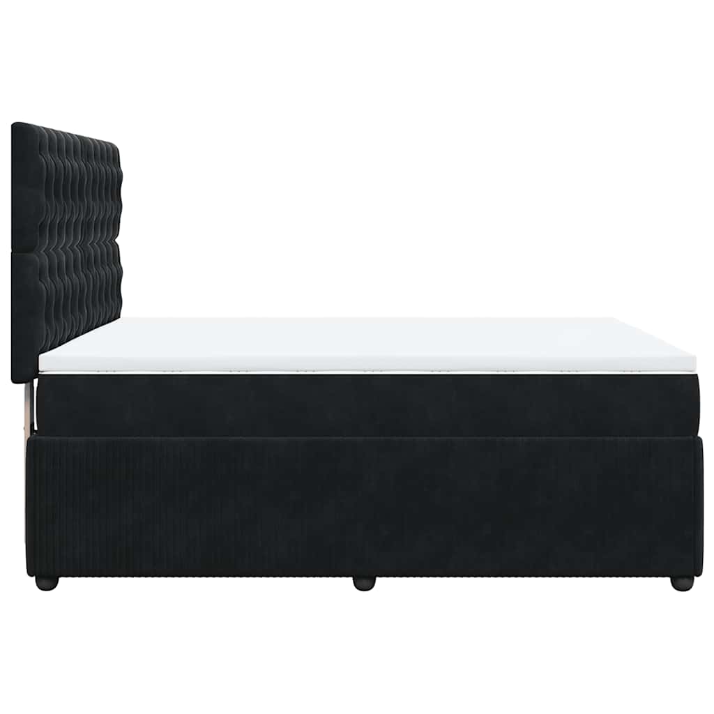 Sommier à lattes de lit et matelas Noir 160x200 cm Velours - XIOS
