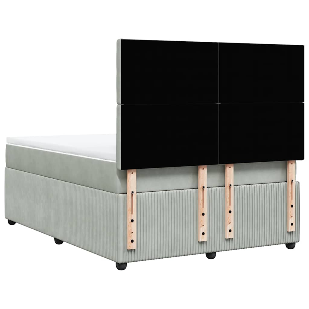 Sommier à lattes de lit et matelas Gris clair 160x200cm Velours - XIOS