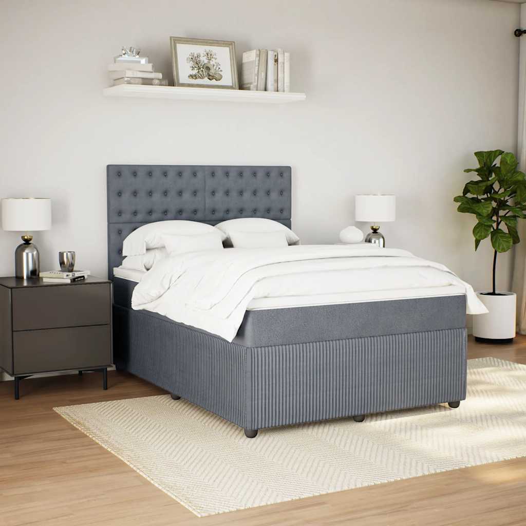 Sommier à lattes de lit et matelas Gris foncé 160x200cm Velours - XIOS