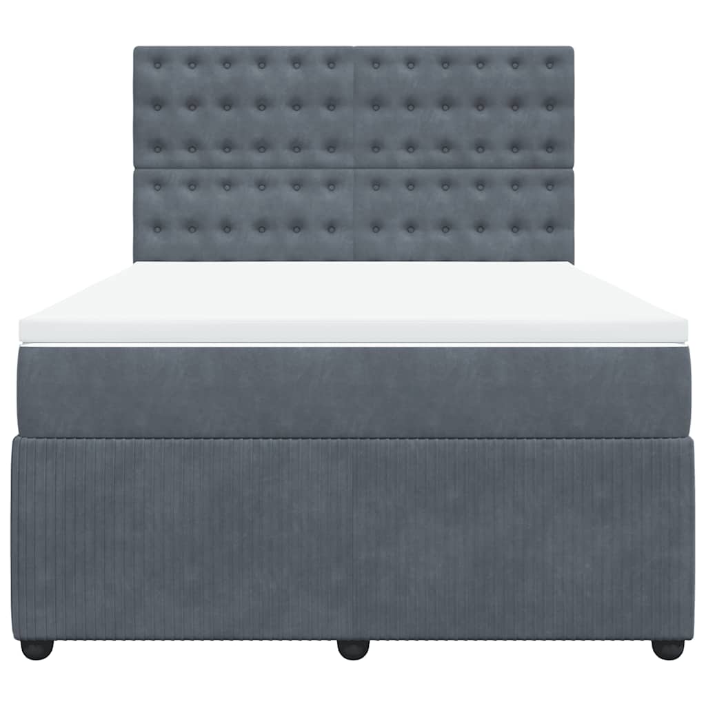 Sommier à lattes de lit et matelas Gris foncé 160x200cm Velours - XIOS