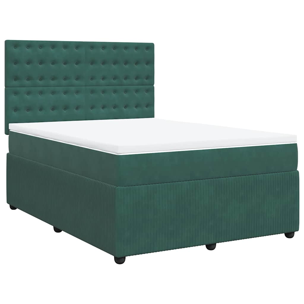 Sommier à lattes de lit et matelas Vert foncé 160x200cm Velours - XIOS