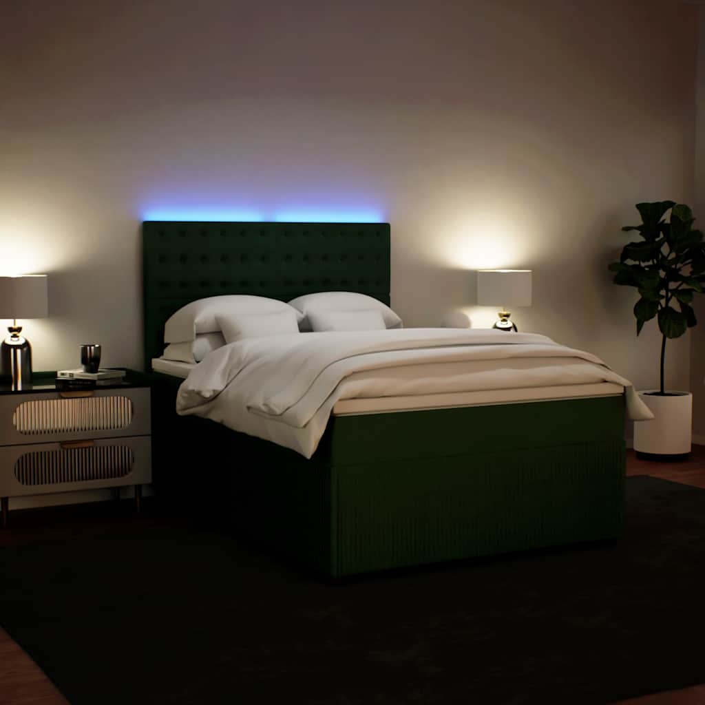 Sommier à lattes de lit et matelas Vert foncé 160x200cm Velours - XIOS