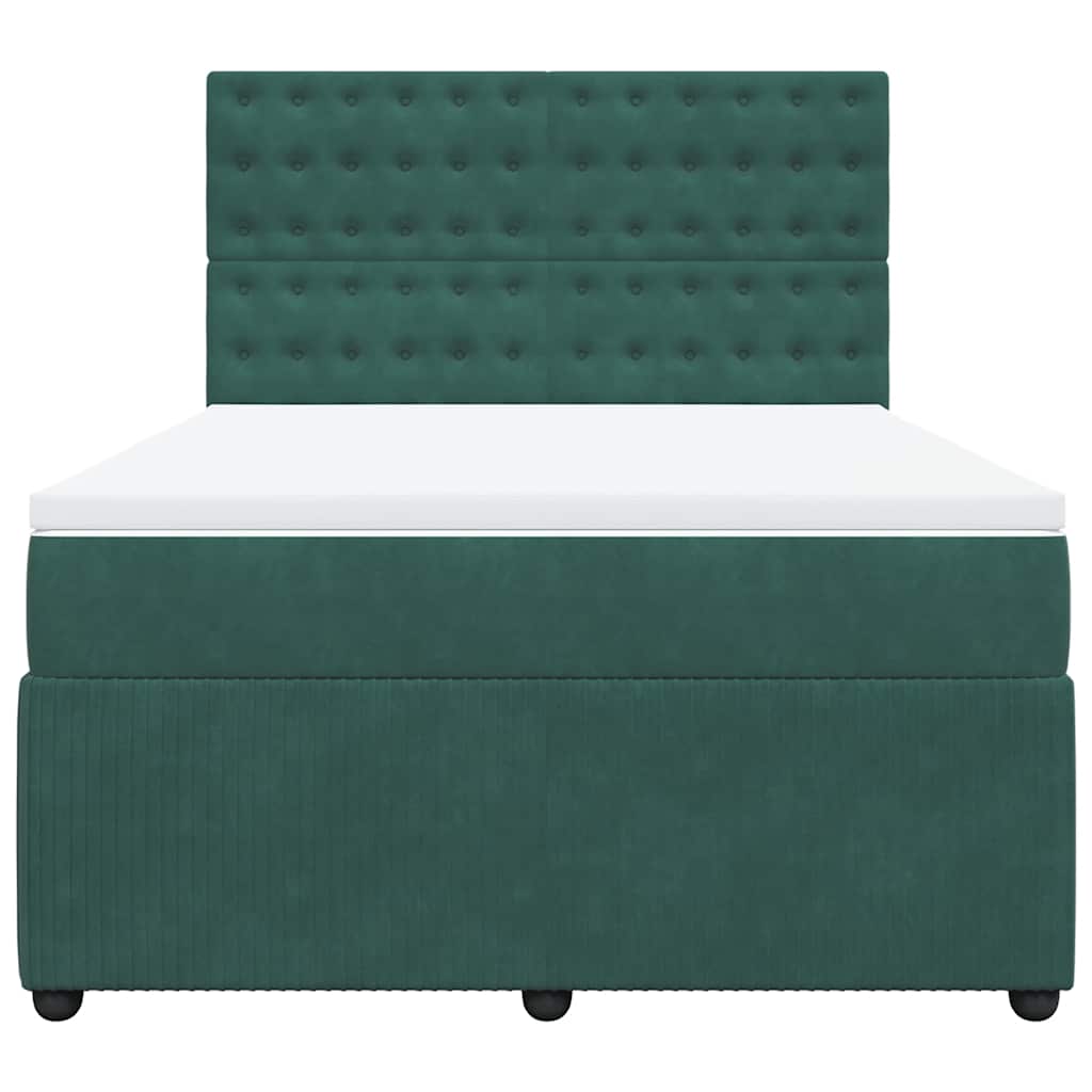 Sommier à lattes de lit et matelas Vert foncé 160x200cm Velours - XIOS