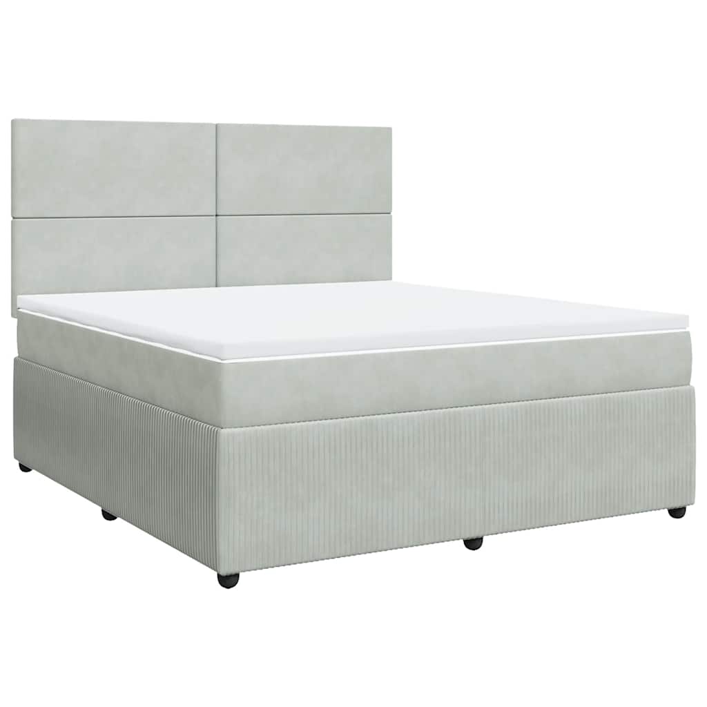 Sommier à lattes de lit et matelas Gris clair 180x200cm Velours - XIOS