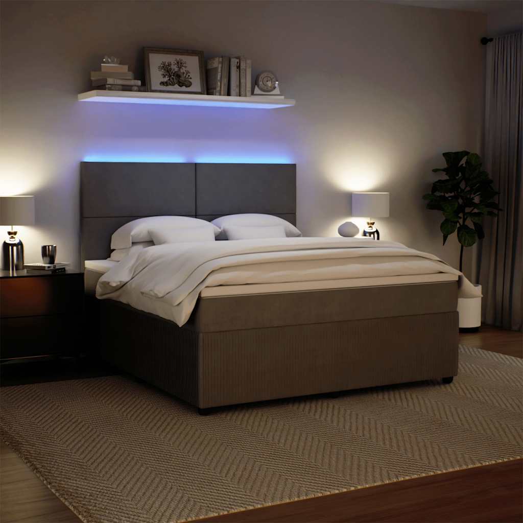 Sommier à lattes de lit et matelas Gris clair 180x200cm Velours - XIOS