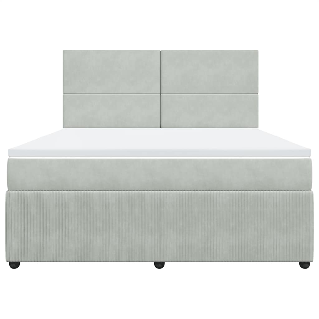 Sommier à lattes de lit et matelas Gris clair 180x200cm Velours - XIOS