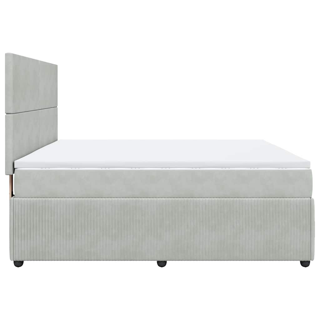 Sommier à lattes de lit et matelas Gris clair 180x200cm Velours - XIOS