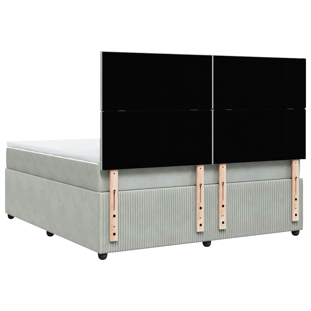 Sommier à lattes de lit et matelas Gris clair 180x200cm Velours - XIOS