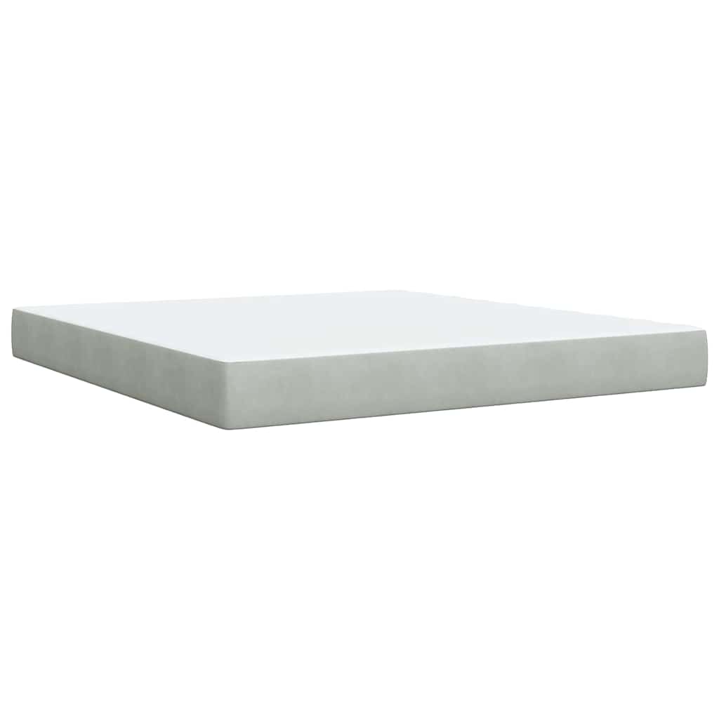 Sommier à lattes de lit et matelas Gris clair 180x200cm Velours - XIOS