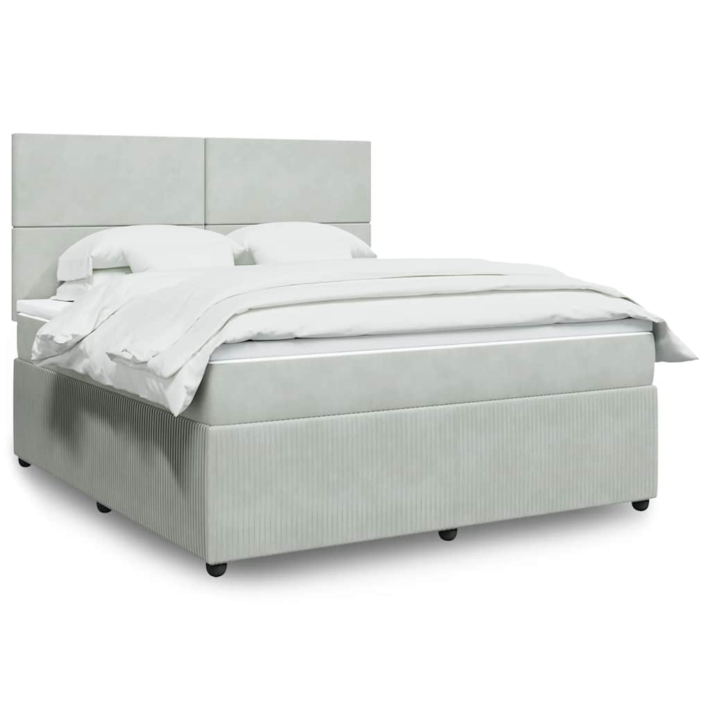 Sommier à lattes de lit et matelas Gris clair 180x200cm Velours - XIOS