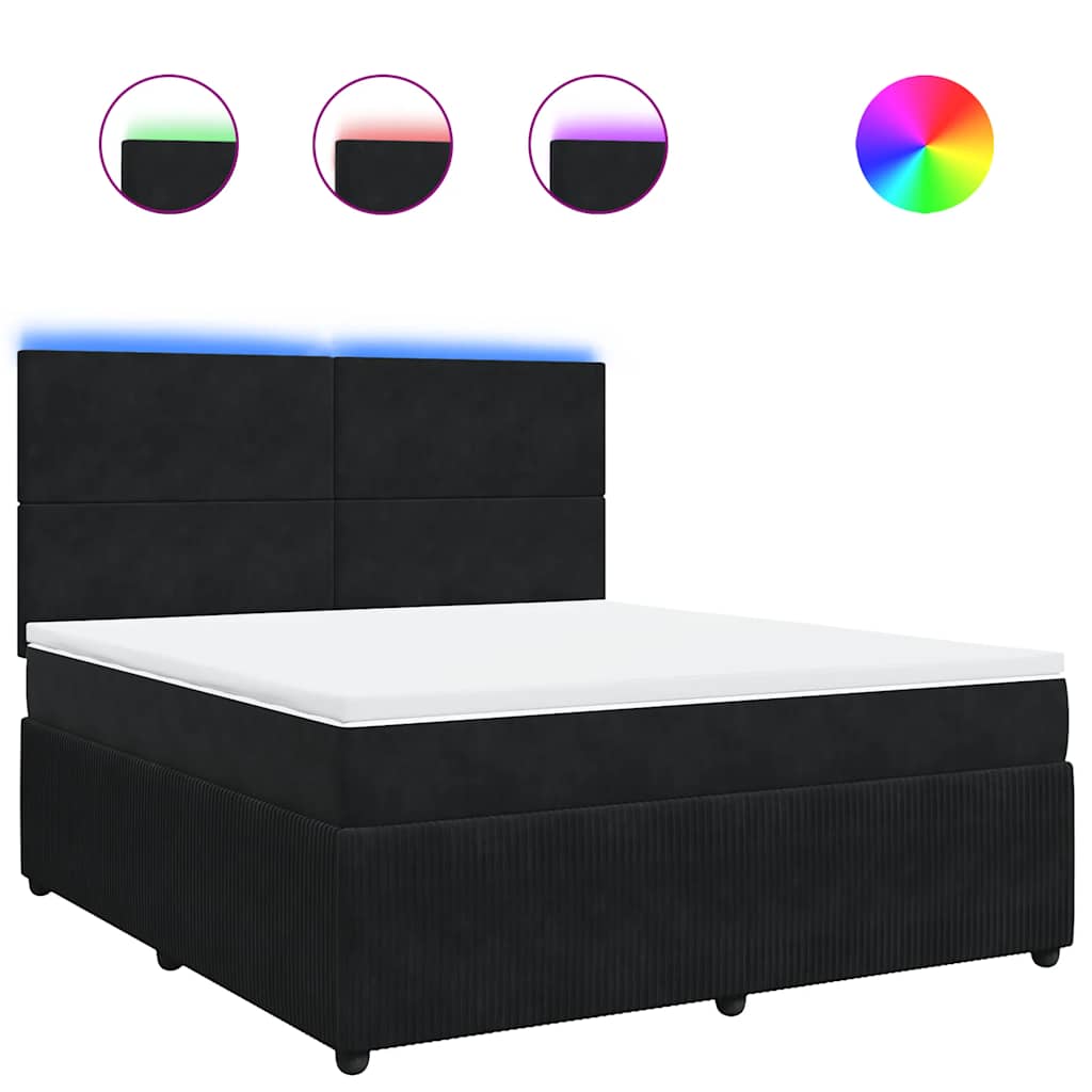 Sommier à lattes de lit avec matelas Noir 180x200 cm Velours - XIOS