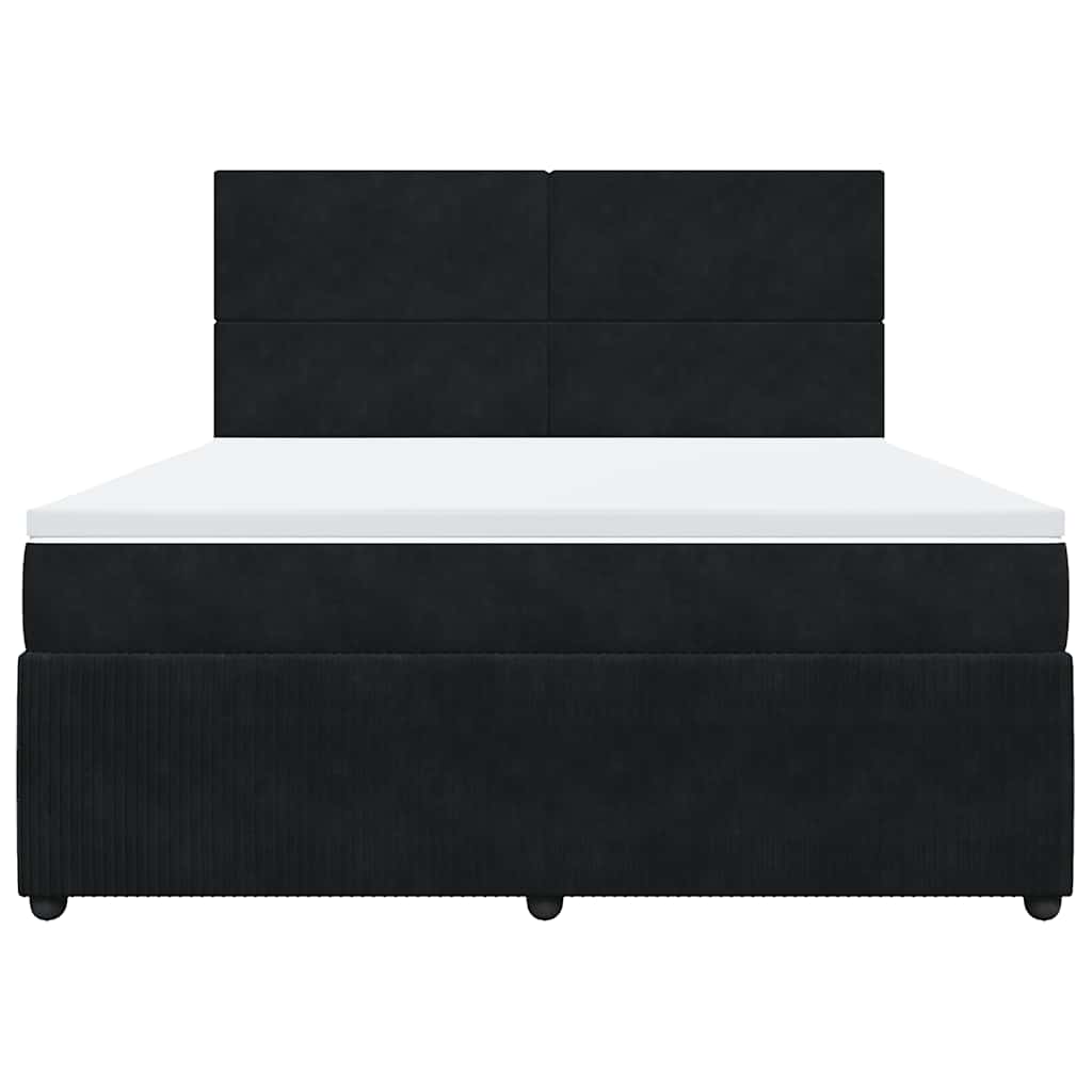 Sommier à lattes de lit avec matelas Noir 180x200 cm Velours - XIOS