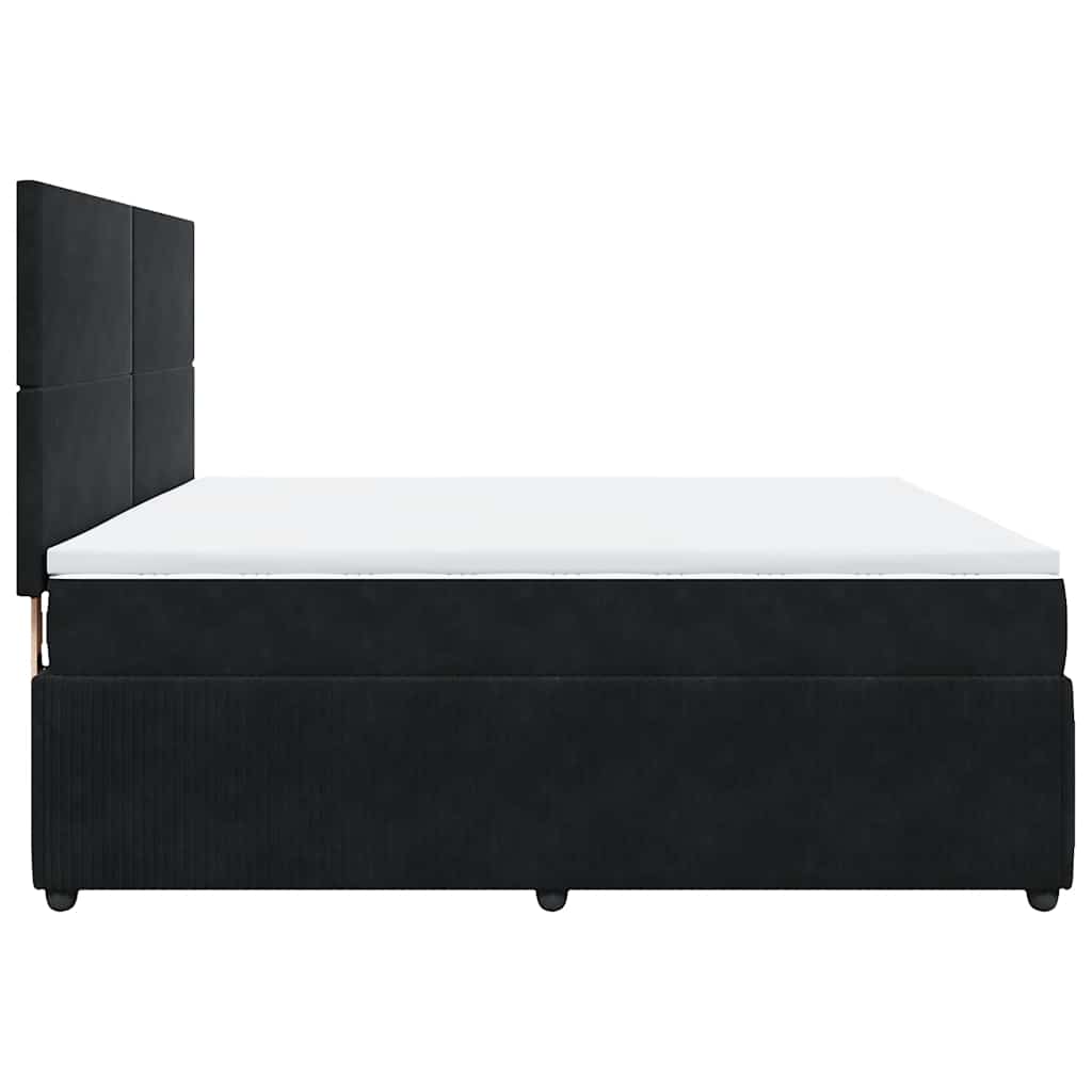 Sommier à lattes de lit avec matelas Noir 180x200 cm Velours - XIOS