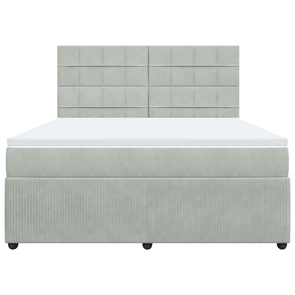 Sommier à lattes de lit et matelas Gris clair 180x200cm Velours - XIOS
