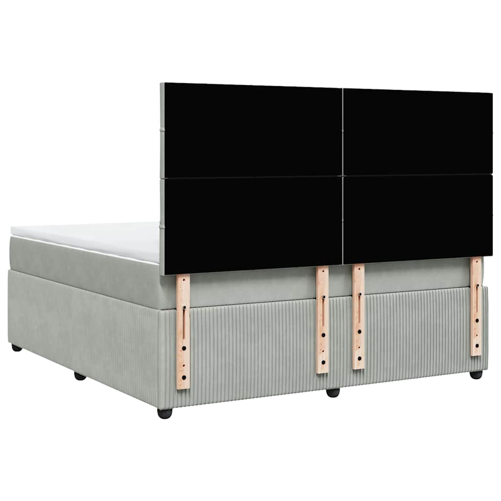 Sommier à lattes de lit et matelas Gris clair 180x200cm Velours - XIOS