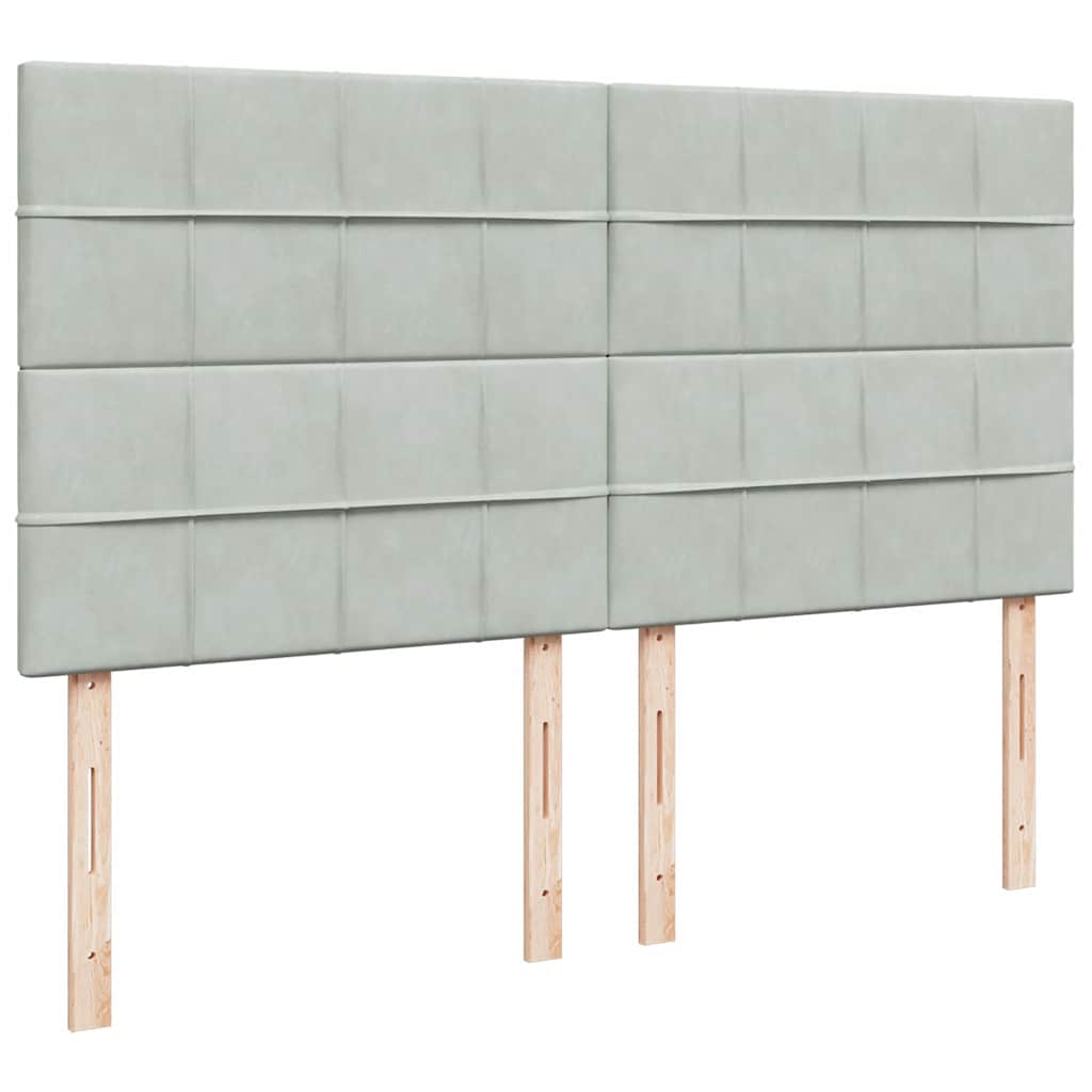 Sommier à lattes de lit et matelas Gris clair 180x200cm Velours - XIOS