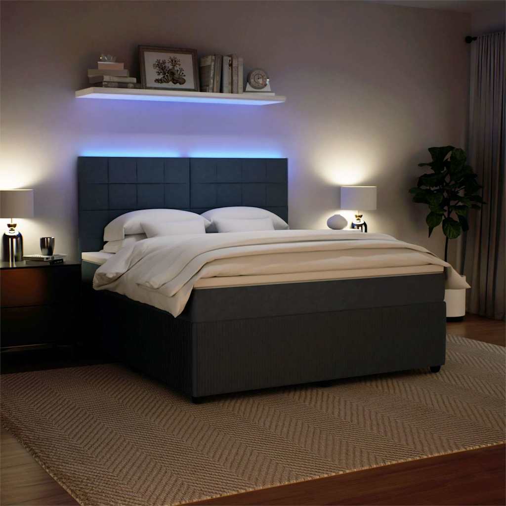 Sommier à lattes de lit et matelas Gris foncé 180x200cm Velours - XIOS