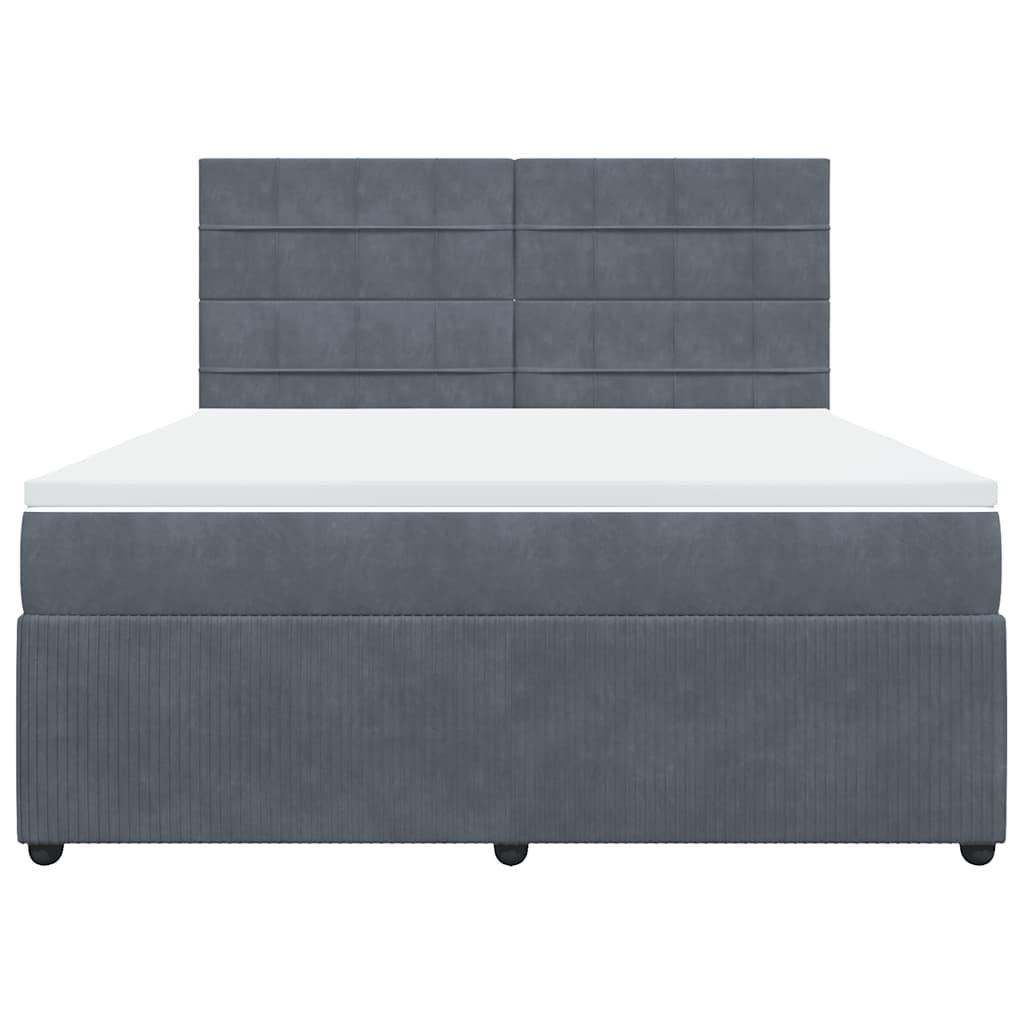 Sommier à lattes de lit et matelas Gris foncé 180x200cm Velours - XIOS
