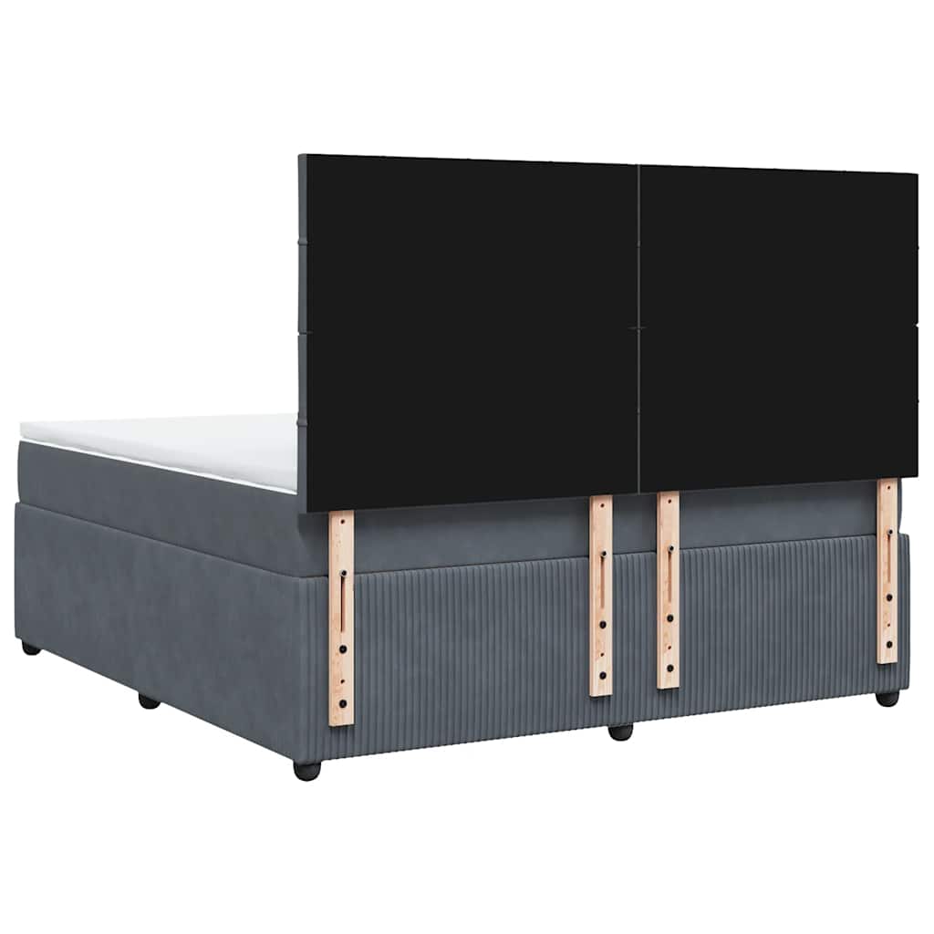 Sommier à lattes de lit et matelas Gris foncé 180x200cm Velours - XIOS