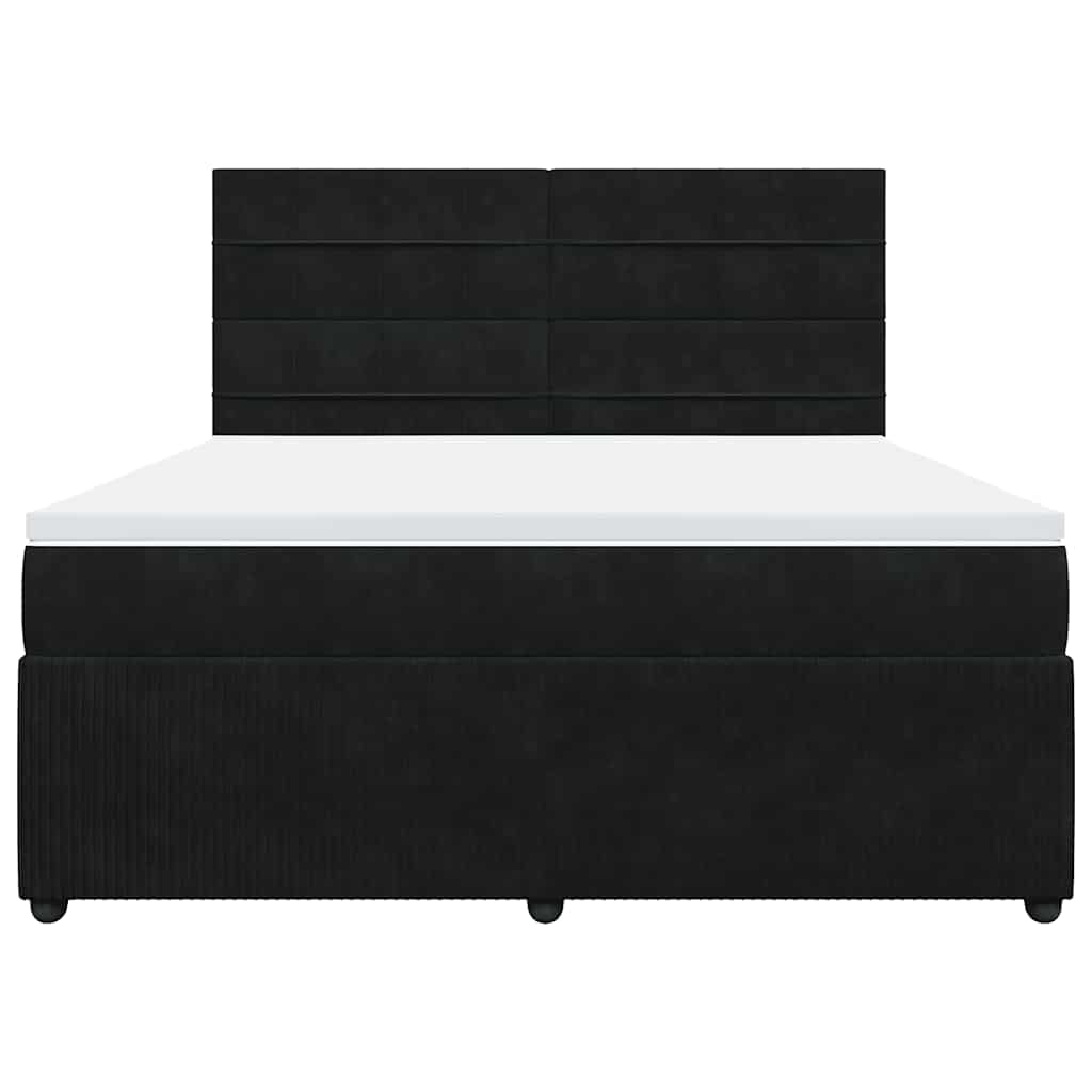 Sommier à lattes de lit avec matelas Noir 180x200 cm Velours - XIOS