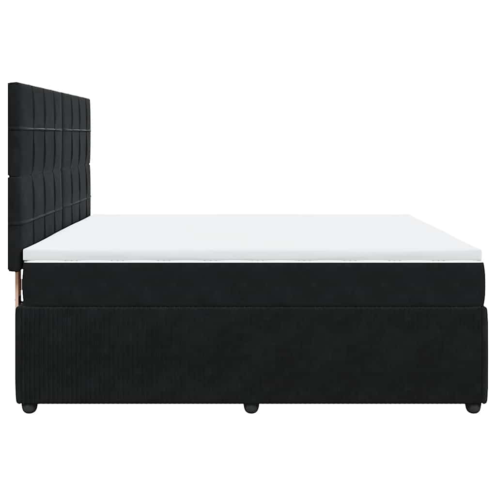 Sommier à lattes de lit avec matelas Noir 180x200 cm Velours - XIOS